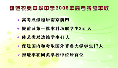 2008年高考中华中学持续丰收